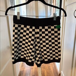 The Lifestyled Co Black and White Checkered Women's Shorts Medium
